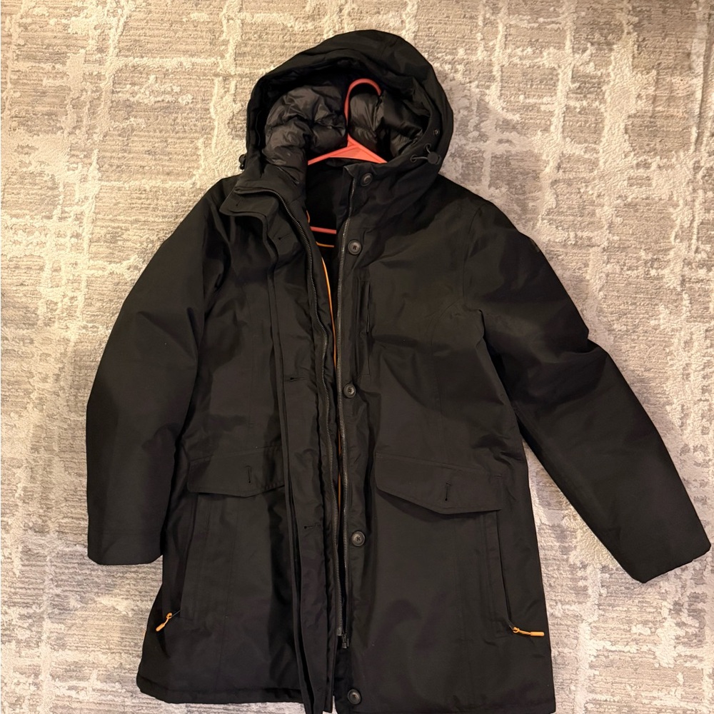Timberland Black and Orange Hooded Jacket